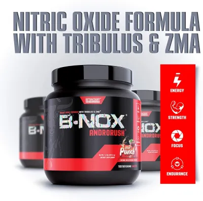 B-NOX Androrush Pre-Workout Nitric Oxide Testosterone Blend - 35 Servings-Strawberry Lemonade