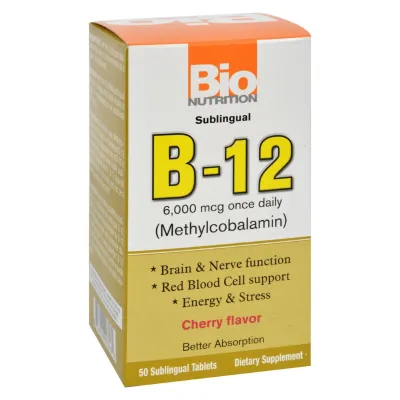 Bio Nutrition - B12 Sublingual - 6000 Mcg - 50 Tablets