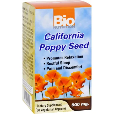 Bio Nutrition - California Poppy Seed - 500 Mg - 60 Vegetarian Capsules