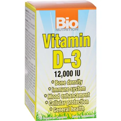 Bio Nutrition - Vitamin D-3 - 12000 Iu - 50 Vegetarian Capsules