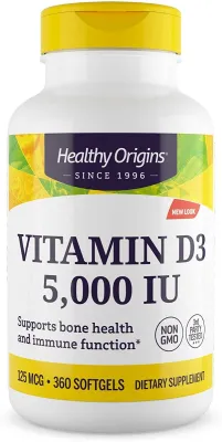 Healthy Origins Vitamin D3 - 5000 Iu - 360 Softgels