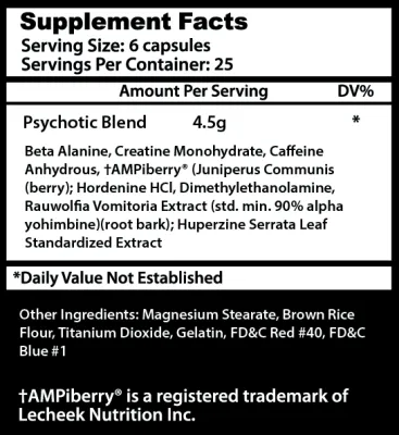 Insane Labz Psychotic 150 CAPSULES