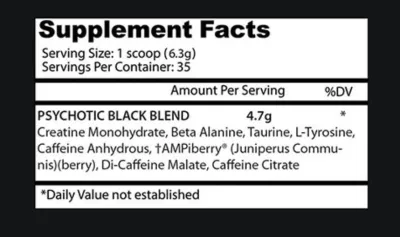 Insane Labz Psychotic Black, Watermelon 35 servings