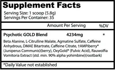 Insane Labz Psychotic Gold Fruit Punch 35 Servings