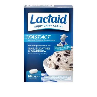 Lactaid Fast Act Lactase Enzyme 60 Caplets