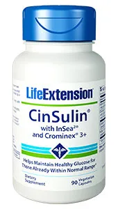 Life Extension CinSulin w/ InSea2 and Crominex 3+, 90 caps