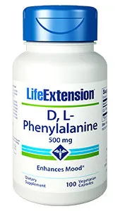 Life Extension D, L-Phenylalanine Capsules, 500 mg, 100 capsules