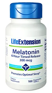 Life Extension Melatonin 6 Hr Timed Release, 300 mcg, 100 tablets