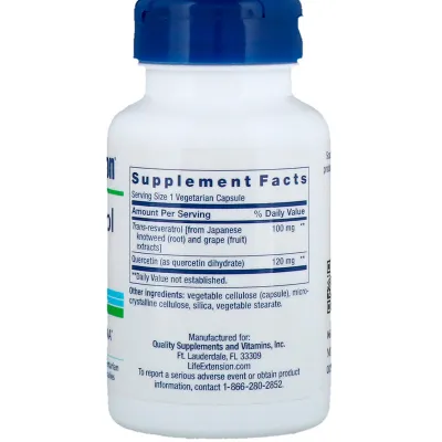 Life Extension Resveratrol - 100 mg, 60 vegetarian capsules