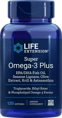 Life Extension S Omega3 + EPA/DHA Fish Oil w/ Krill & Astaxantin, 120 Softgels