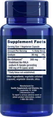 Life Extension Super R-Lipoic Acid, 240 mg, 60 capsules