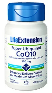 Life Extension Super Ubiquinol CoQ10 w/ Enh Mito Sup, 100mg, 60 S