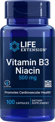 Life Extension Vitamin B3 Niacin, 500 mg, 100 capsules