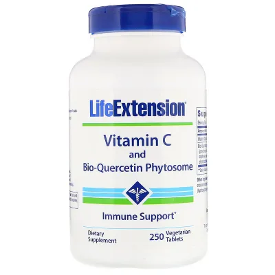 Life Extension Vitamin C and Bio-Quercetin Phytosome - 1000 mg, 250 vegetarian tablets