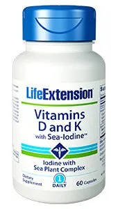Life Extension Vitamins D and K with Sea-Iodine - 60 capsules