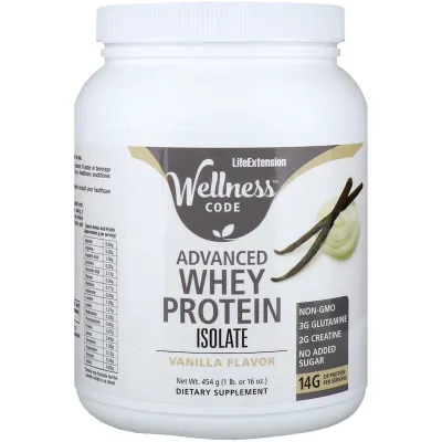 Life Extension Wellness Code Advanced Whey Protein Isolate - Vanilla Flavor (454 g)