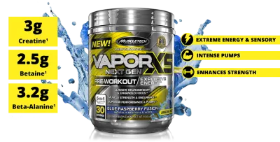 Muscletech Vapor X5 Blue Razz 30 Servings