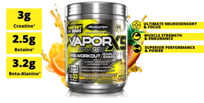 Muscletech Vapor X5 Orange Mango Pineapple 30 Servings