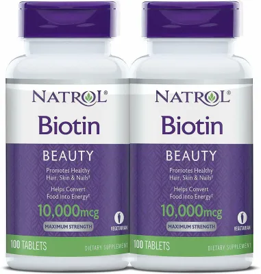 Natrol Biotin - 10000 Mcg - 100 Tablets (2 Pack)