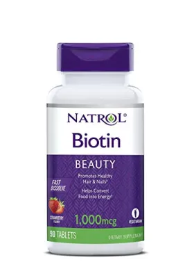 Natrol Biotin - Fast Dissolve - Strawberry - 1000 Mcg - 90 Tablets