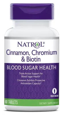 Natrol Cinnamon Biotin Chromium - 60 Tablets