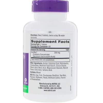 Natrol Cranberry Fast Dissolve - 250 Mg - 120 Tablets