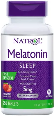 Natrol Melatonin - 5 Mg Srawberry - Fast Dissolve - 250 Tablets
