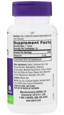 Natrol Melatonin Fast Dissolve Strawberry - 3 Mg - 90 Tablets