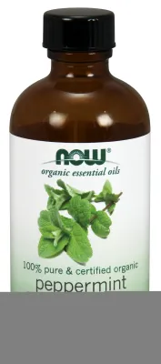 NOW Essential Oils Peppermint Oil, Organic - 4 fl. oz.