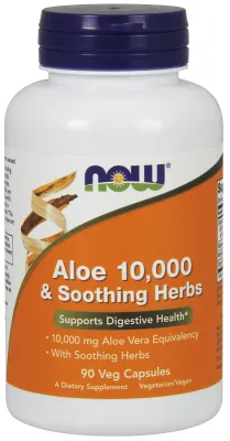 NOW Foods Aloe 10,000 & Soothing Herbs - 90 Veg Capsules