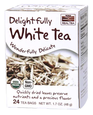 NOW Foods Delightfully White Tea, Organic - 24 Tea Bags