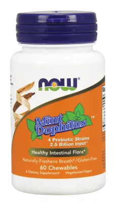 NOW Foods Mint Dophilus™ - 60 Chewables
