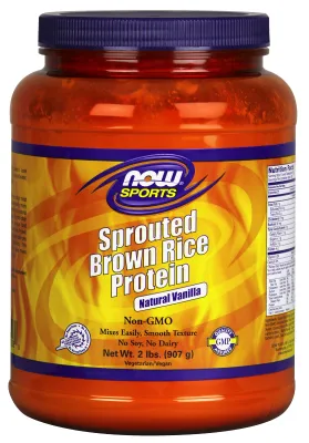 NOW Foods Sprouted Brown Rice Protein, Vanilla - 2 lbs.
