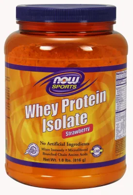 NOW Foods Whey Protein Isolate Strawberry - 1.8 lbs.