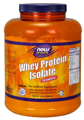 NOW Foods Whey Protein Isolate Strawberry - 5 lbs.