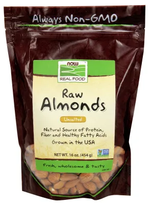 NOW Natural Foods Almonds, Raw - 16 oz.