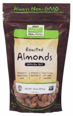 NOW Natural Foods Almonds, Roasted with Sea Salt - 1 lb.