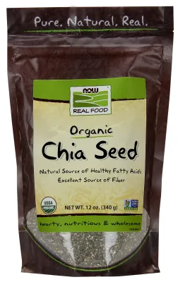 NOW Natural Foods Black Chia Seed, Organic - 12 oz.