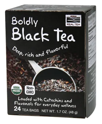 NOW Natural Foods Black Tea, Organic - 24 Tea Bags