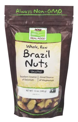 NOW Natural Foods Brazil Nuts, Whole, Raw & Unsalted - 12 oz.