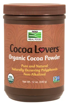 NOW Natural Foods Cocoa Powder, Organic - 12 oz.