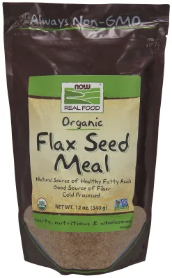 NOW Natural Foods Flax Seed Meal, Organic - 12 oz.