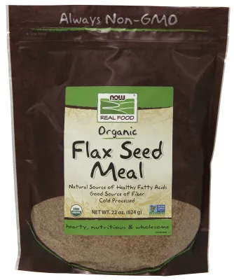 NOW Natural Foods Flax Seed Meal, Organic - 22 oz.
