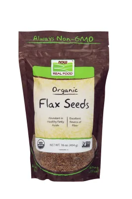NOW Natural Foods Flax Seeds, Organic - 16 oz.