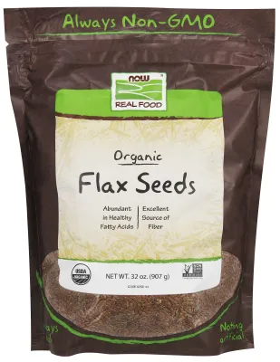 NOW Natural Foods Flax Seeds, Organic - 2 lbs.