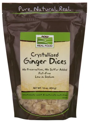 NOW Natural Foods Ginger Dices, Crystallized & Organic - 16 oz