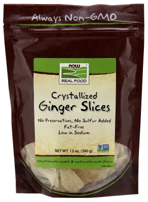 NOW Natural Foods Ginger Slices, Crystallized & Organic - 12 oz.