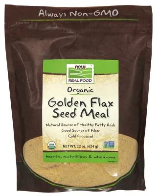 NOW Natural Foods Golden Flax Seed Meal, Organic - 22 oz.