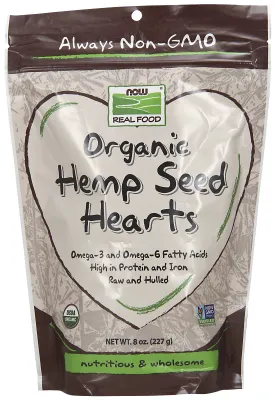 NOW Natural Foods Hemp Seed Hearts, Organic - 8 oz.
