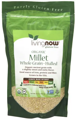 NOW Natural Foods Millet, Organic - 16 oz.